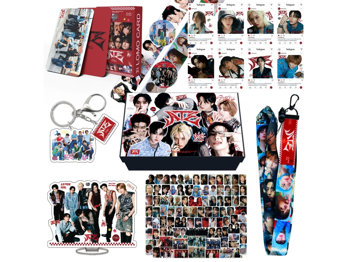 Produtos Oficiais Do Stray Kids Chaveiro, Cartão E Conjunto De Adesivos Do Hyunjin | Para Colecionadores E Stay Brilvibera