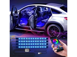 Tira Led Para Carro Luz De Neon Embaixo Do Carro Tira Flexível Com Som Ativo Controle Remoto E Carregador Incluso 12v Dc