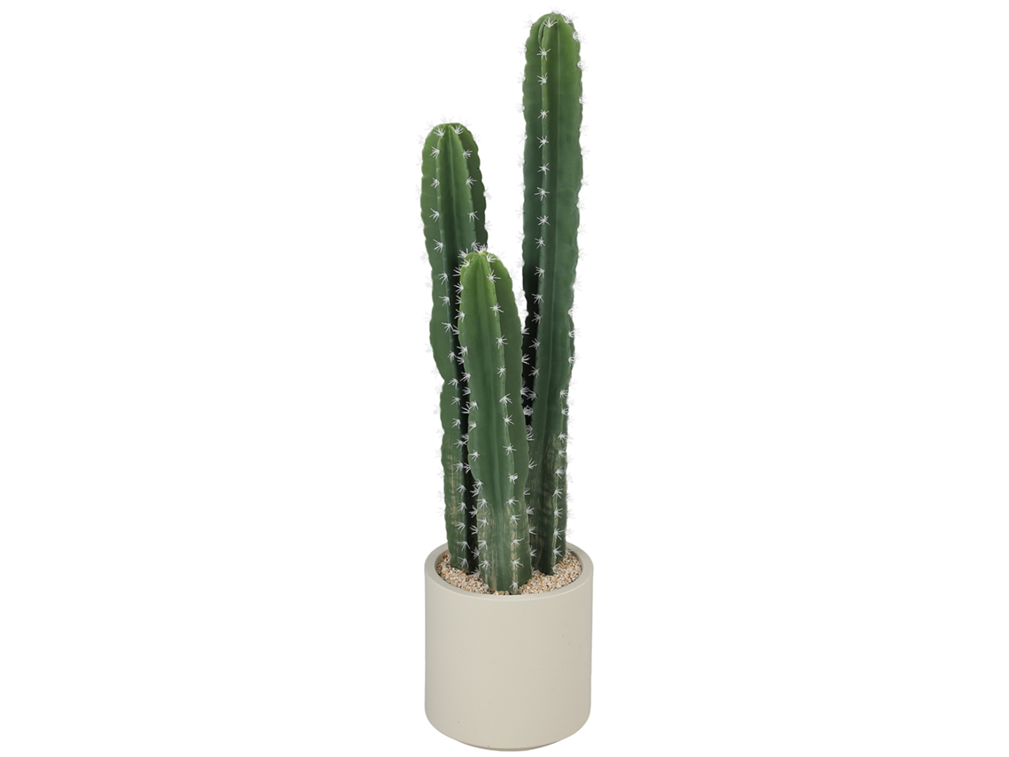 Cacto Artificial Verde 95 Cm Com Vaso Real, Para Casa E Escritório