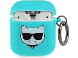 Capa Apple Airpods KARL LAGERFELD Choupette Azul