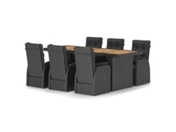 Outdoor Dining Set, Outdoor Dining Sets Vidaxl Preto Rattan / Vime (n/a)