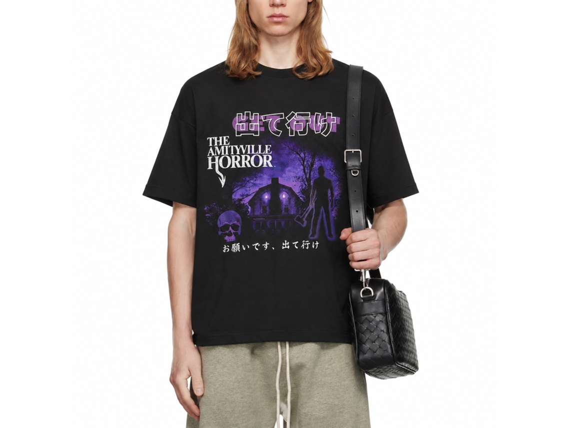 Rockinstone Amityville Horror Get Out In Japanese Graphic T-shirt Size:xxxl