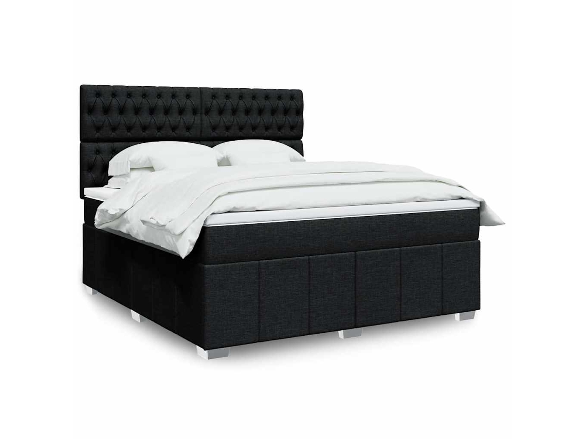 Vidaxl Cama Com Molas/colchão 180x200 Cm Tecido Preto