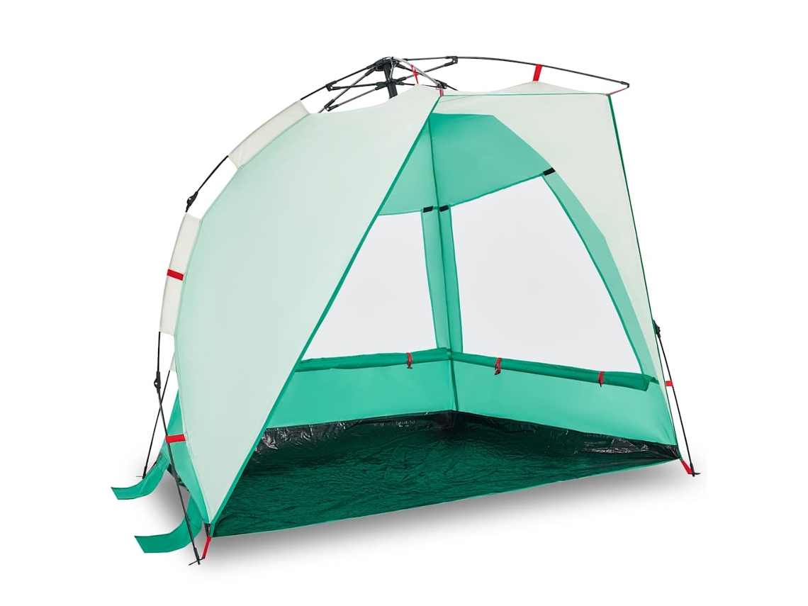 VIDAXL Tenda Praia 2 Pessoas Libertação Rápida Impermeável Verde Mar