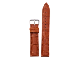 Correia De Relógio De Couro Autêntico Com Fivela De Engate Para Pulseira (21mm Marrom Claro)