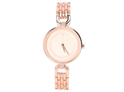 Relógio Feminino de Moda com Pulseira de Aço Liga Quartzo Resistente À Água Rosa Ouro