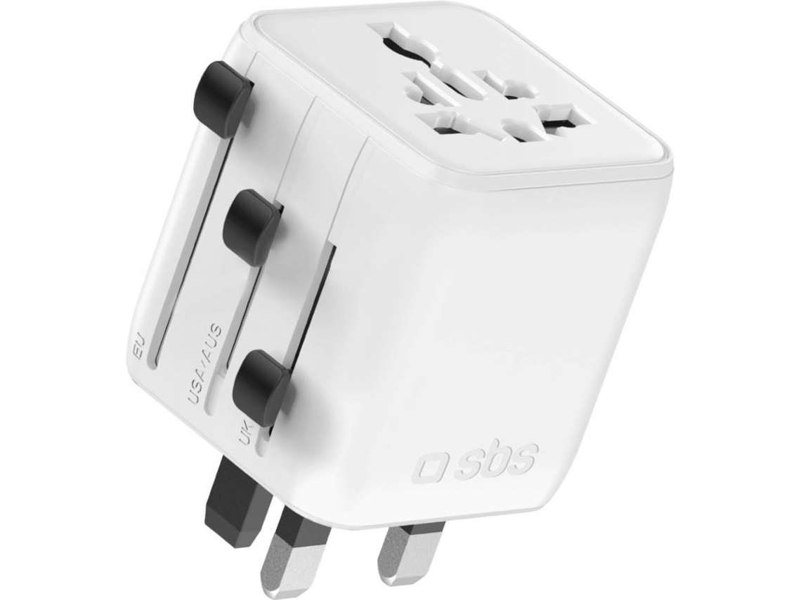 Adaptador de Viagem SBS Universal EU/UK/US/AUS (Potência Máxima: 2500W)