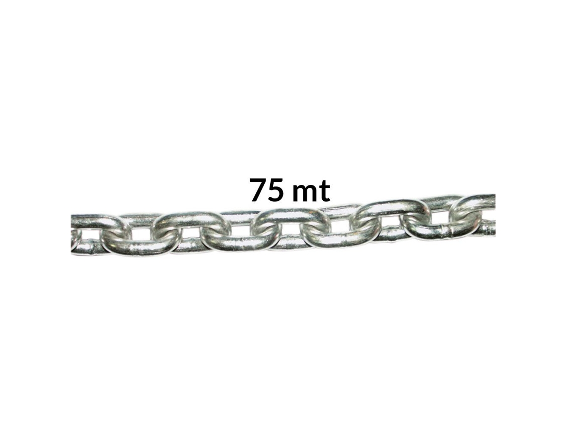 Corrente Calibrada de Aço Inoxidável 12 Mm Prateado 75 Moem Marine