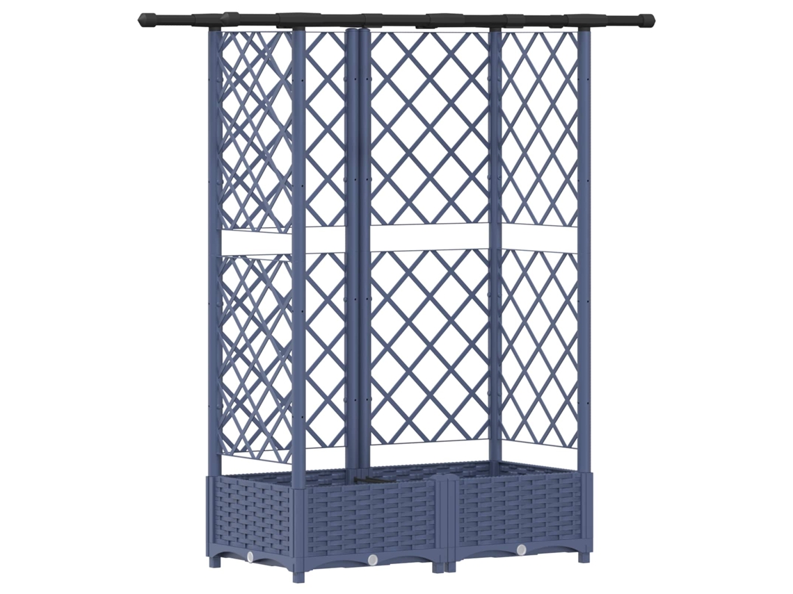 Conjunto 1 Canteiro De Jardim Elevado Vidaxl Cinzento Polipropileno (124 X 40 X 121 Cm)