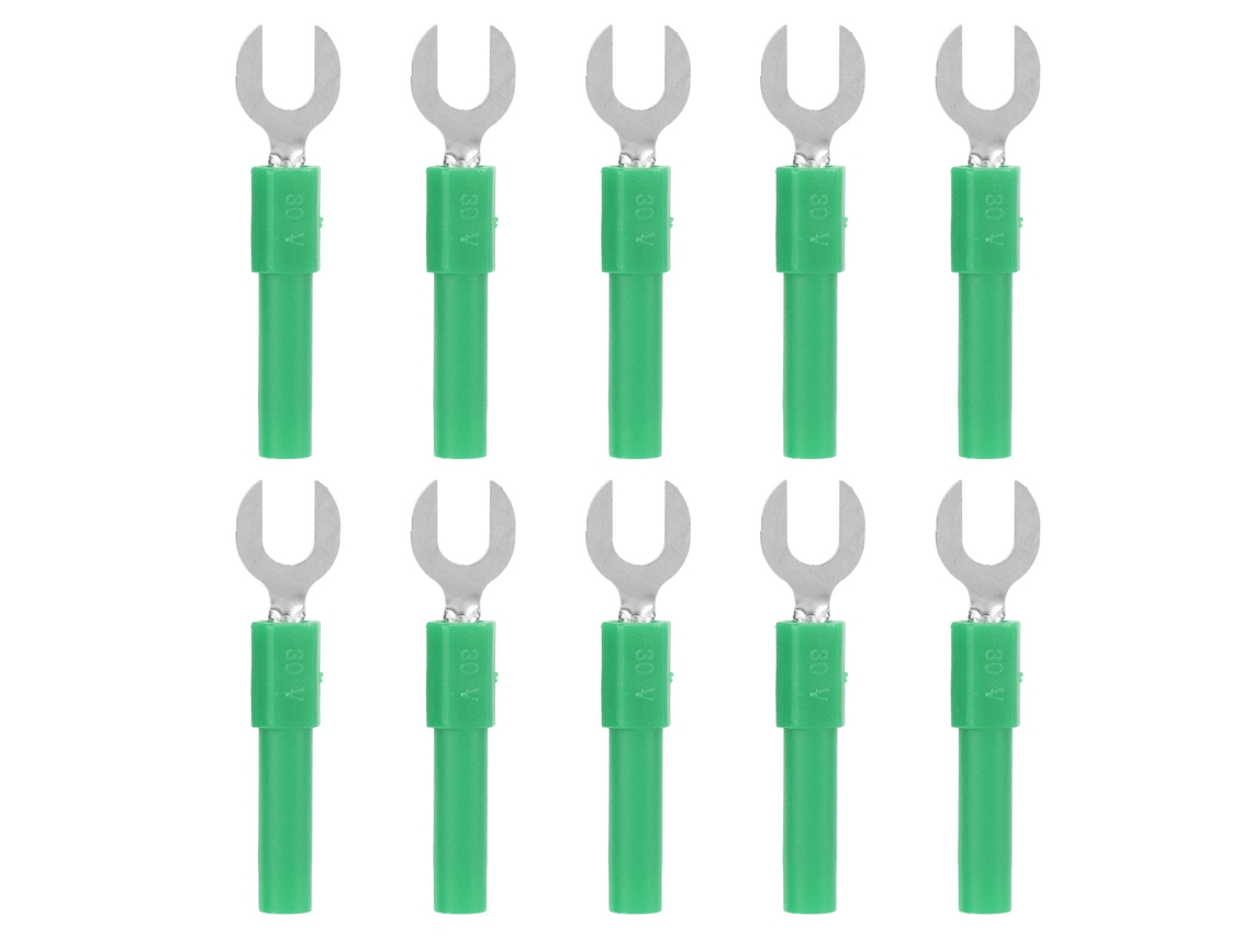 Conectores De Alambre Tenedor Y Latón 6mm 4mm Plug Banana 10 Peças 30vac-60vdc