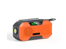 Rádio Solar, Rádio De Emergência Led Com Células Solares E Lanterna De Emergência Brilvibera (laranja)