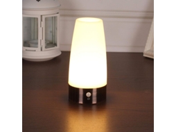 2026 lâmpada de Mesa Linjou, Luz Noturna Led Retrô com Sensor de Movimento Sem Fio Pir, Cor Branca, Redonda