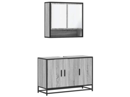 Conjunto de 2 Móveis para Banheiro em Madeira Sonoma Cinza MAISON EXCLUSIVE
