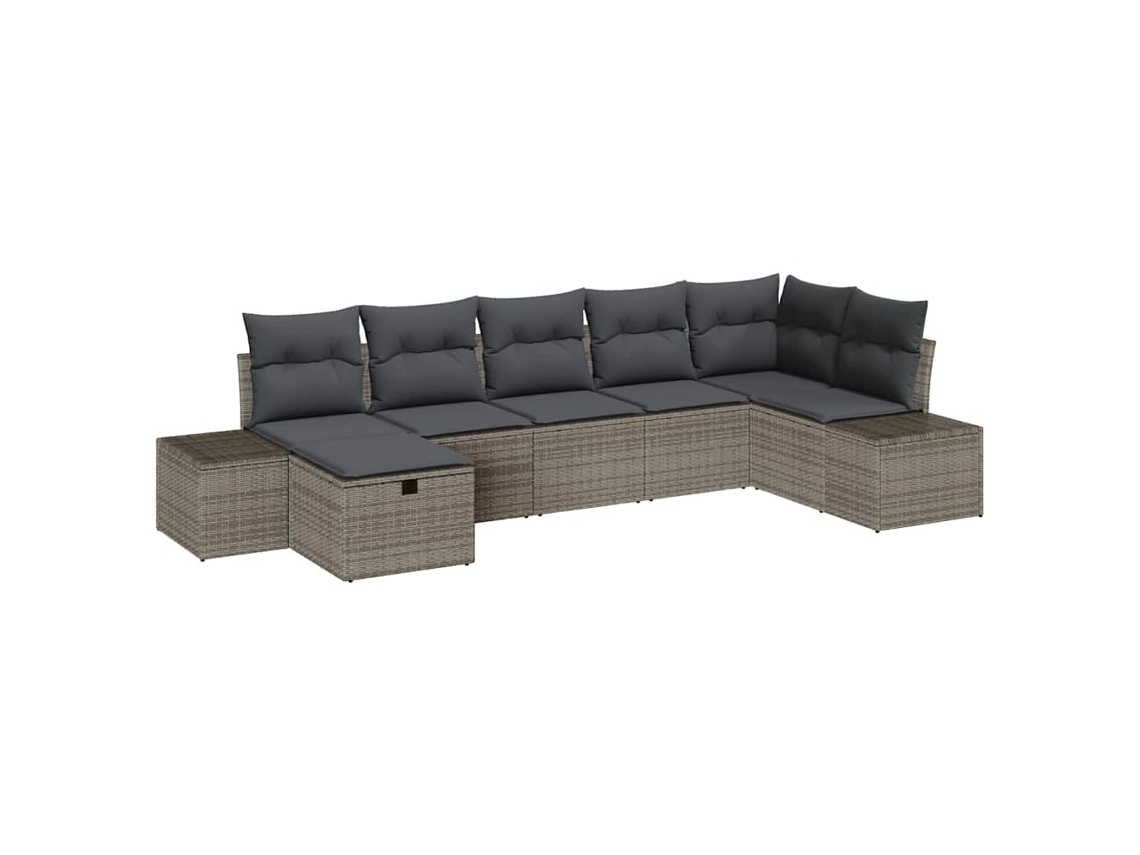 Maison Exclusive - Conjunto De Sofás Com Almofada 7 Pcs Vime Pe