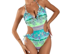 Maiô Feminino de Uma Peça com Costas Abertas e Estampa Floral SFUSHOS