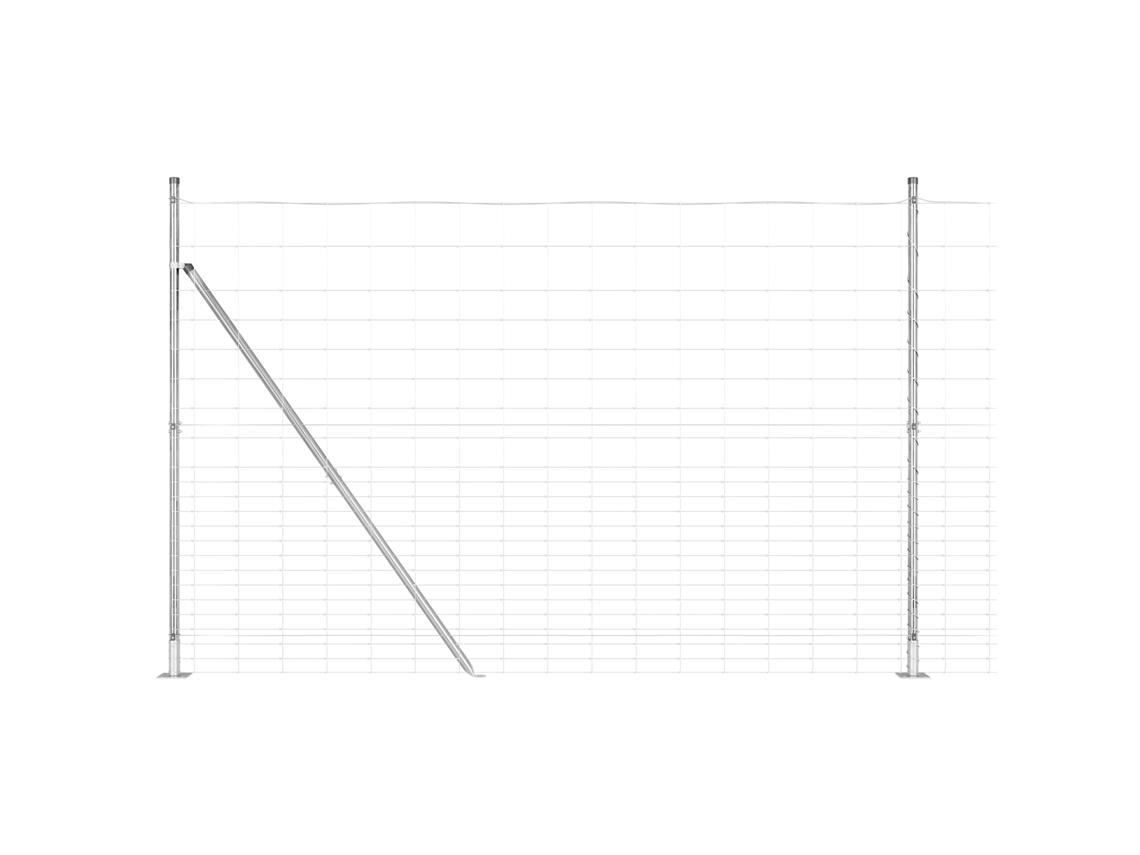 Conjunto 1 Poste De Cerca Externo Vidaxl Prateado Aço (25 X 1,6 M)