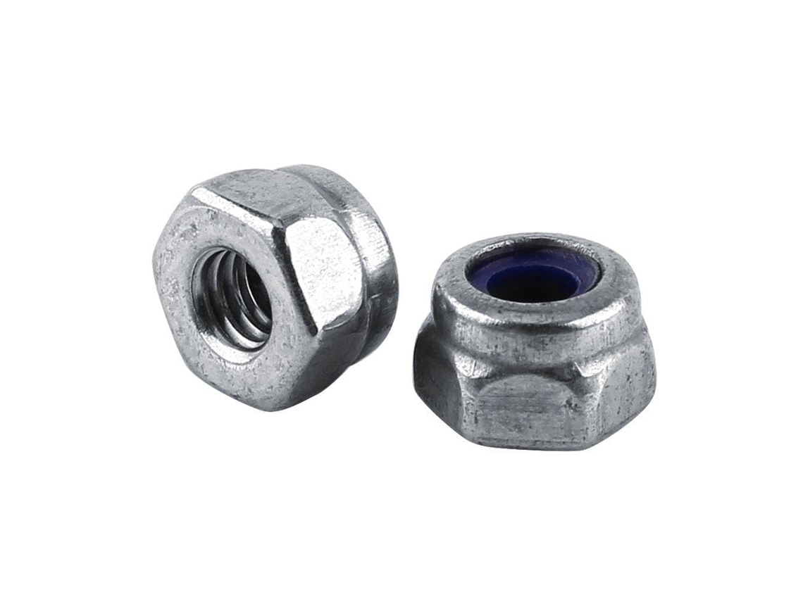 Porcas Autotravantes Sextavadas Com Inserto De Nylon Filfeel Em Aço Inoxidável Ss304, Tamanhos M2 A M12, Resistentes À