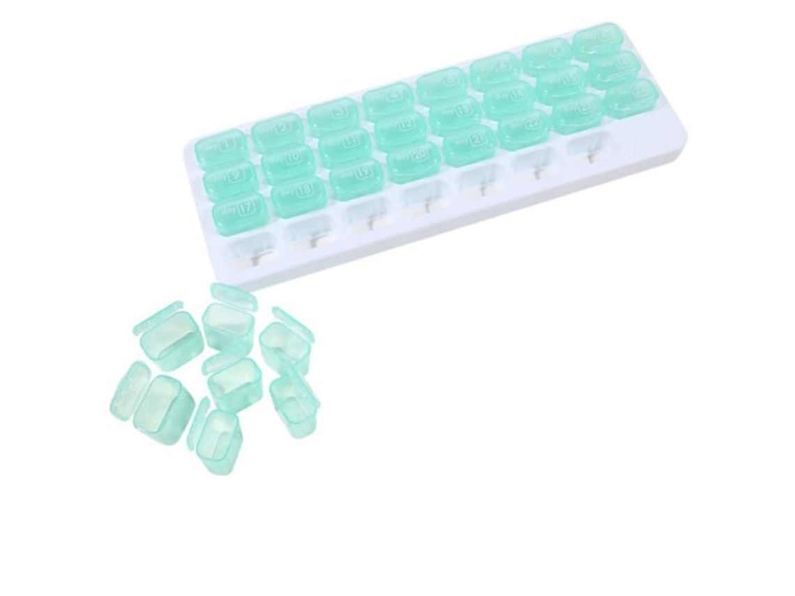 Caixa De Medicamentos Tg Practical Dosett Verde Aquaforge (31 Compartimentos)