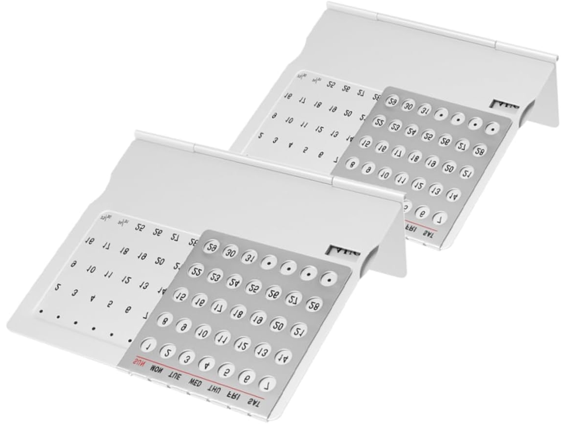 Calendário de Mesa Multifuncional Alipis, Perpétuo Alumínio para Lembretes em Casa e no Escritório.