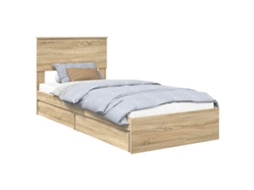 Cama com Armazenamento com Gaveta Carvalho Sonoma 90x200 cm MAISON EXCLUSIVE