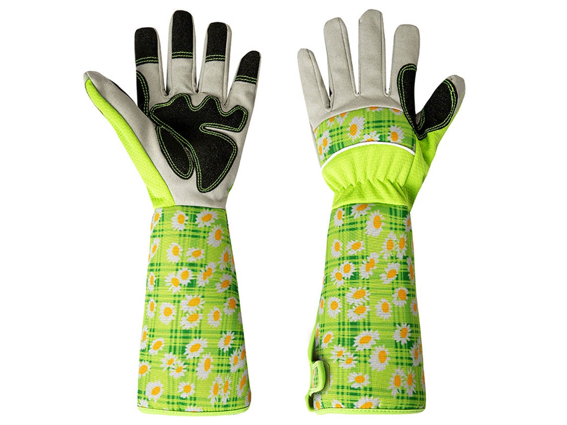1 Par De Luvas De Jardinagem Estampadas - Verdes