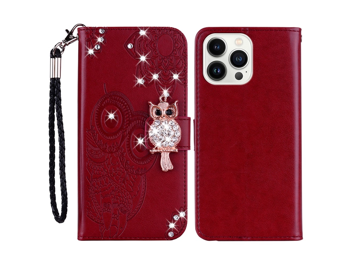 Capa Em Couro Pu Para Iphone 16pro Max, Cor Vermelho