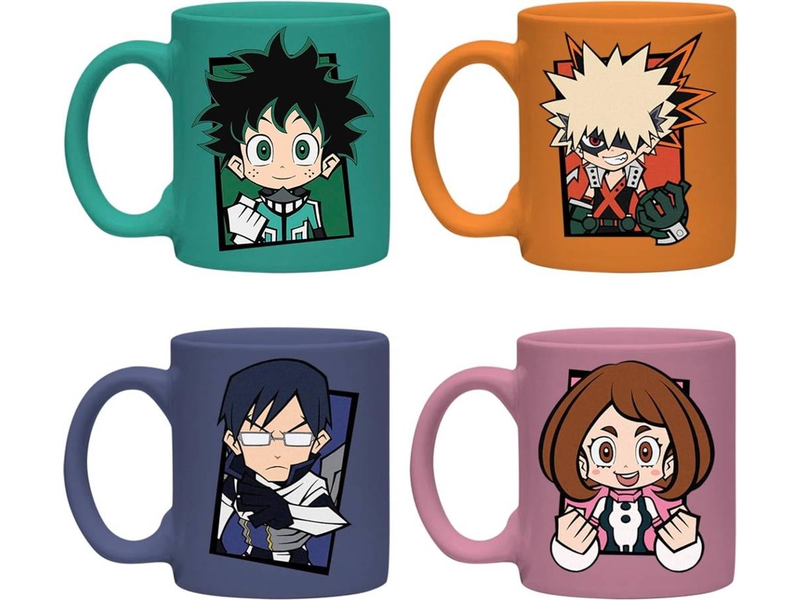 Conjunto de 4 chávenas de café expresso ABYSTYLE Chibi My Hero Academia