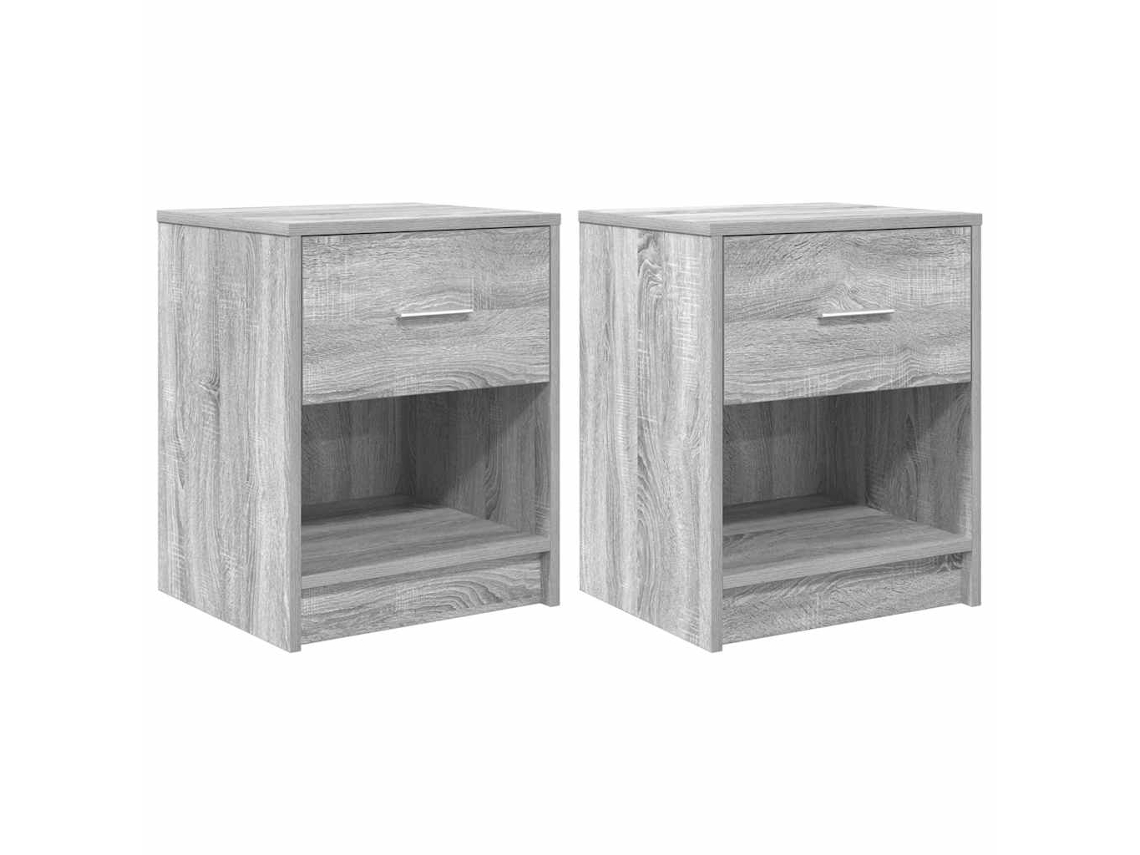 Mesas de Cabeceira 2 peças com gaveta 40x34x50 cm Cinzento Sonoma MAISON EXCLUSIVE