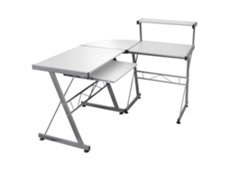 Computer Desk, Computer Desks Vidaxl Branco Madeira Processada (132 X 112 X 99 Cm)