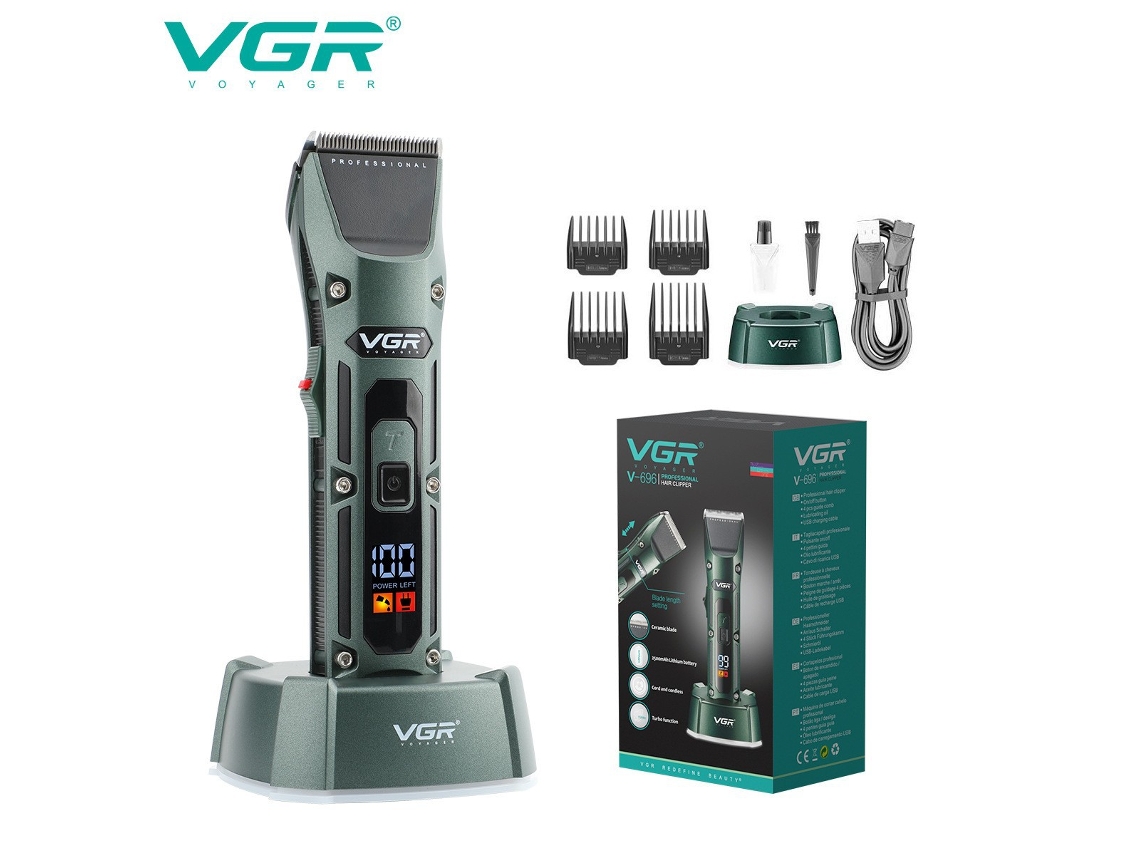 Base Para Máquina De Cortar Cabelo Elétrica, Recarregável, Com Visor Digital Lcd E Cabeça Para Pomada.
