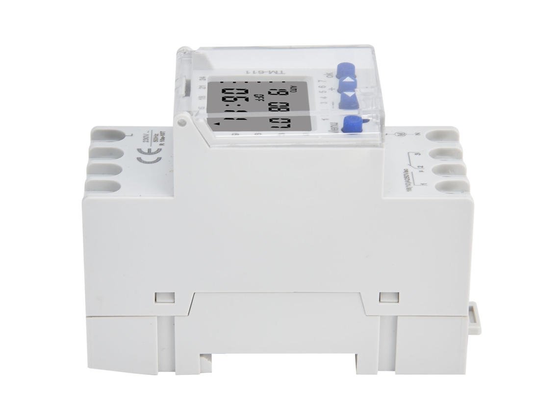 Interruptor de Controle de Tempo Inteligente TM611-2 com trilho guia e saída AC220V | S/MARCA