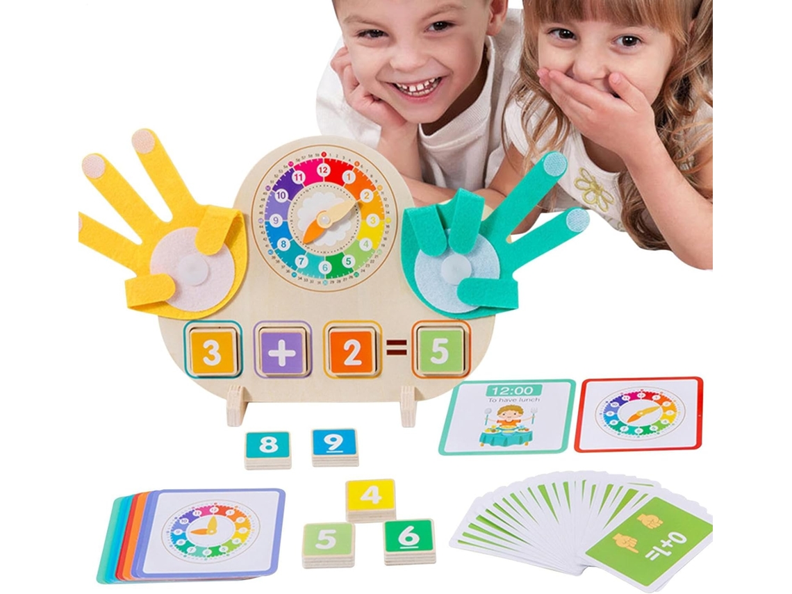 Brinquedo Educativo Com Números E Blocos De Contagem, Relógio Educativo, Brinquedo Para Crianças Peq Gokoco