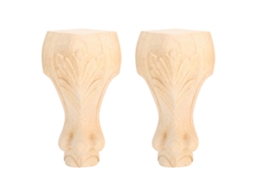 Pés de Madeira Esculpidos para Móveis, Pack de 4 LAXISCREED
