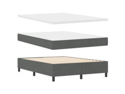 Conjunto 1 Cama Box Vidaxl Cinzento Tecido (140 X 190 Cm)