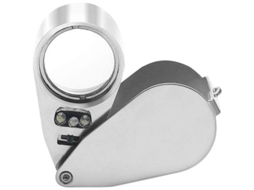 Lupa De Joalheiro 40x Dobrável De Bolso Com Iluminação Led E Lâmpada Uv, Ideal Para Leitura, Estudo E Jornais. Aquaforge