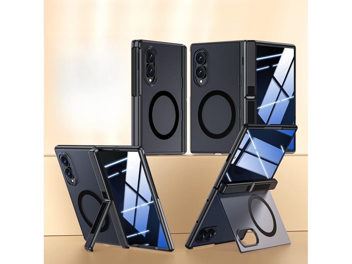 Capa Para Samsung Galaxy Z Fold 8 Mag Safe Case Com Protetor De Ecrã De Privacidade, Proteção De Dobradiça , Translúcida Preto Hexinyigjly