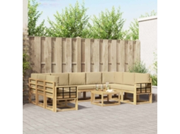 Vidaxl Conjunto De Sofás Para Exterior 10 Unid. Branco E Bege