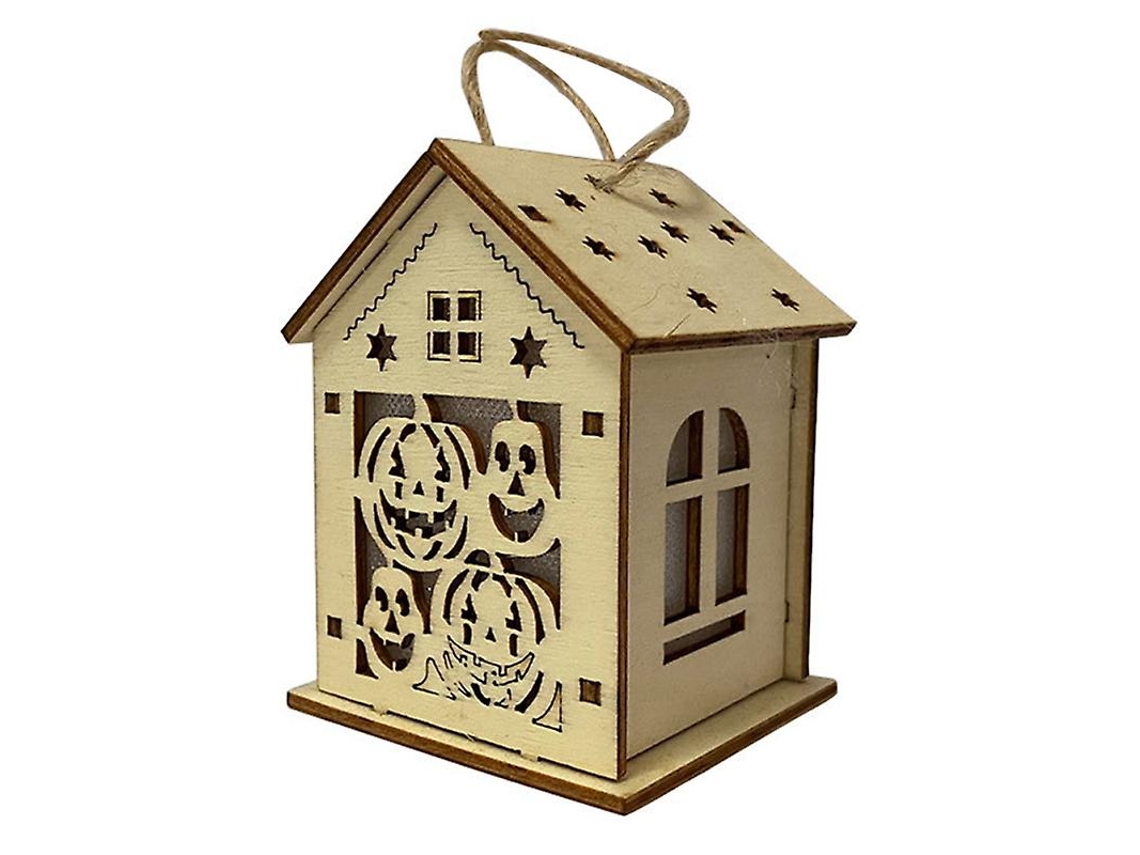 1Pcs Casa de Madeira Decoração de Halloween para Decorações de Halloween ALLINLESS