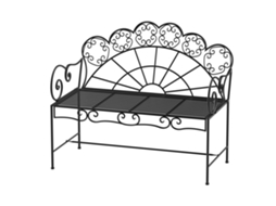 CHEZMOI Banco de Jardim 2 Lugares, Metal, 107x55,5x90,5 Cm, Resistente à Ferrugem e Intempéries, Preto