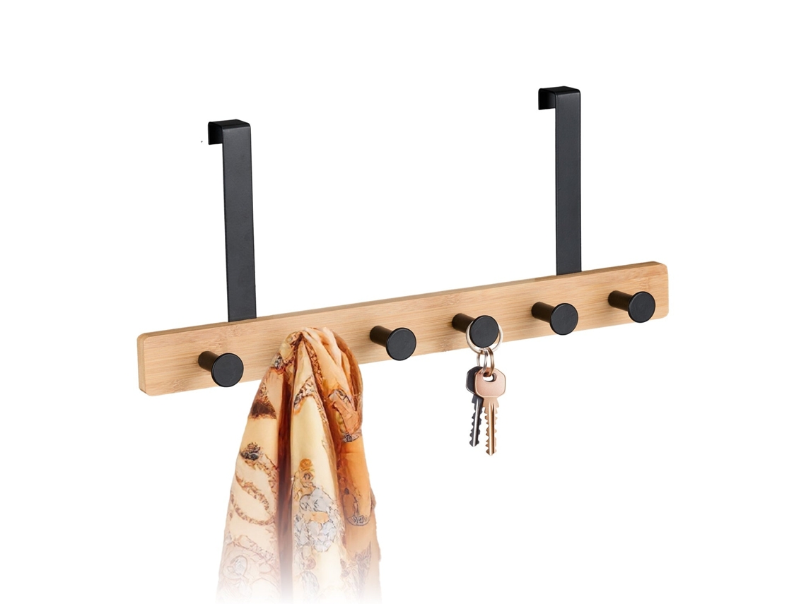 Cabideiro De Porta Em Metal Com 6 Ganchos, Moderno E Compacto