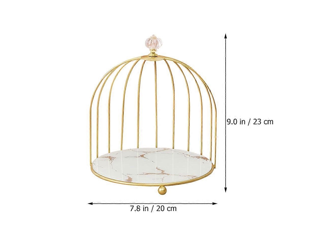 Suporte Organizador Gaiola Dourado Para Exibir Bandeja Armazenamento Cupcake