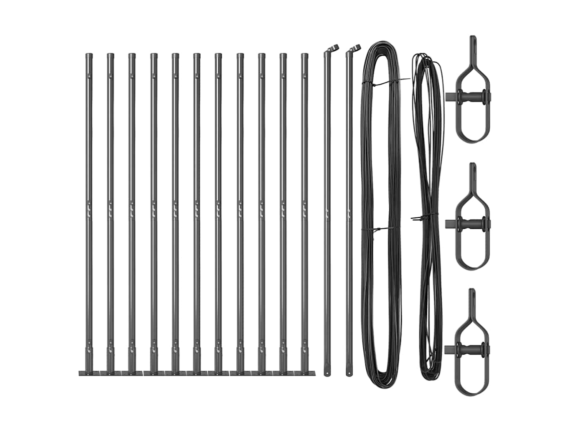 Poste De Cerca 13 Pcs Cinzeto Aço