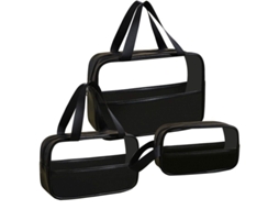 2026-3 Bolsas De Toiletries Transparentes Para Mujer Con Asas Impermeables Para Viajes Y Maquillaje Negro