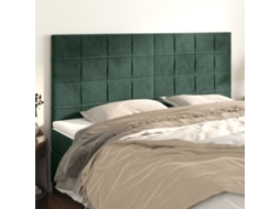 Cabeceira De Cama 4 Pcs Veludo 80x5x78/88 Cm Verde Escuro Lovely Home