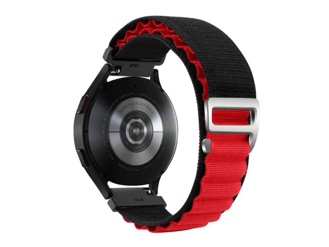 Bracelete de Nylon 20Mm Ajustável para Coros Pace 2/Apex 42Mm Preto/Vermelho