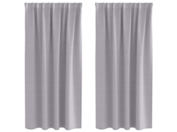 Conjunto 2 Cortinas Opacas Vidaxl Cinzento Poliéster (175 X 140 Cm)