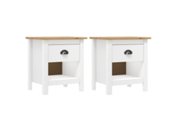 Bedside Cabinet, Bedside Cabinets Vidaxl Branco Madeira De Pinho (n/a)