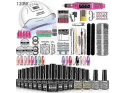 Kit Profissional De Gel Para Unhas 2025 Com Lâmpada Uv De 120 W/54 W E Torno Elétrico Para Manicure E Secagem De Verniz