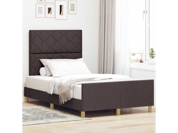 Vidaxl Estrutura Da Cama Castanho Escuro 120 X 200 Cm Tecido