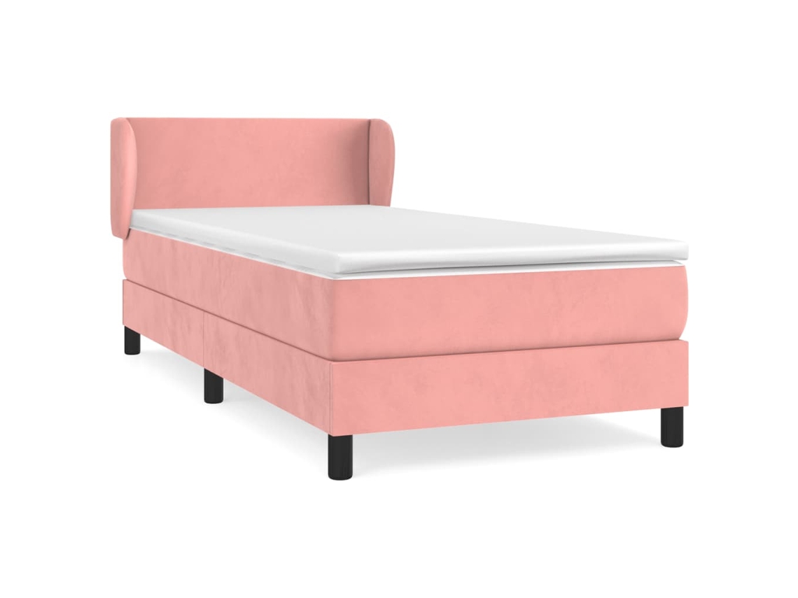 Cama com Molas/colchão 90x200 Cm Veludo Rosa MAISON EXCLUSIVE